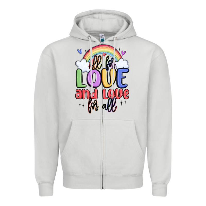All For Love And Love For All Zipper Hoodie by MaliasSmallBusiness | Teevron