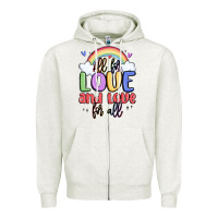 Oatmeal Heather all for love and love for all Zipper Hoodie - MaliasSmallBusiness