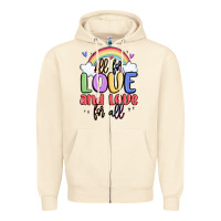 Sandshell all for love and love for all Zipper Hoodie - MaliasSmallBusiness