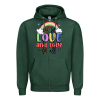Sports Green all for love and love for all Zipper Hoodie - MaliasSmallBusiness