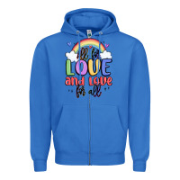 True Royal all for love and love for all Zipper Hoodie - MaliasSmallBusiness