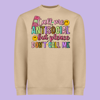 Call Me Antisocial But Please Don't Call Me Heavyweight Sweatshirt Designed By Artiststas