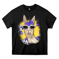 Black Llama With Sunglasses Heavy Core Tee - RanaPortraitStore