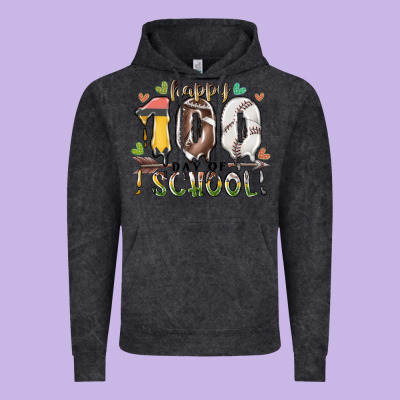 Happy 100 Day Of School American Football Baseball Vintage Hoodie Designed By Racoondesign