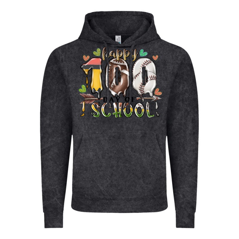 Happy 100 Day Of School American Football Baseball Vintage Hoodie by RacoonDesign | Teevron