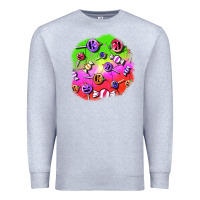 Heather Grey halloween candy  patches Premium Sweatshirt - BundleAndBundleShop