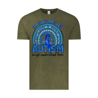 Vintage Olive we wear blue for autism accept understand love Vintage Tee - Artiststas
