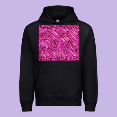 Pink Glitter With Leopard Pattern Urban Hoodie Designed By Tumblerdesignbyshophia