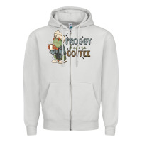 Dove Grey froggy before coffee Zipper Hoodie - MaliasSmallBusiness