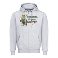 Heather Grey froggy before coffee Zipper Hoodie - MaliasSmallBusiness