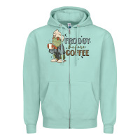 Seafoam froggy before coffee Zipper Hoodie - MaliasSmallBusiness