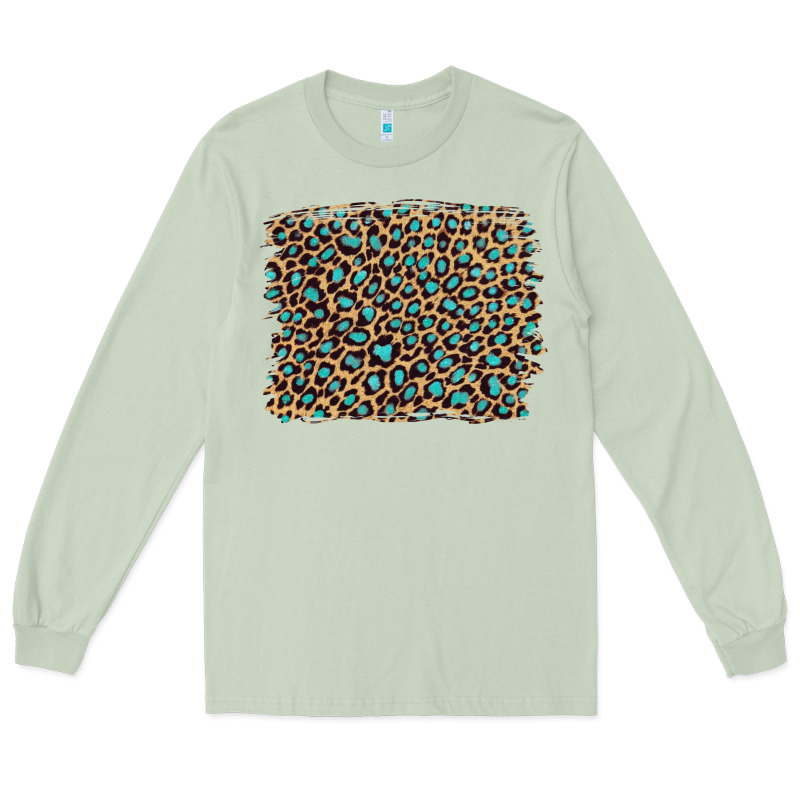 Leopard With Turquoise Glitter Long Sleeve Tee by Artiststas | Teevron