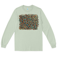 Matcha leopard with turquoise glitter Long Sleeve Tee - Artiststas