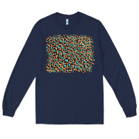 Navy leopard with turquoise glitter Long Sleeve Tee - Artiststas