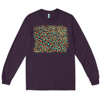 Plum leopard with turquoise glitter Long Sleeve Tee - Artiststas