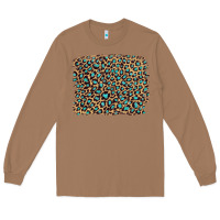 Toasted Coconut leopard with turquoise glitter Long Sleeve Tee - Artiststas