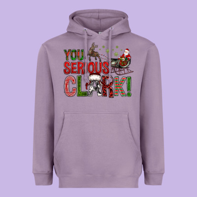 You Serious Clark With Santa Sleigh Heavyweight Hoodie Designed By Bundleandbundleshop