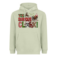 Matcha You Serious Clark With Santa Sleigh Heavyweight Hoodie - BundleAndBundleShop