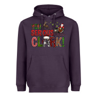 Plum You Serious Clark With Santa Sleigh Heavyweight Hoodie - BundleAndBundleShop