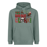 Sage You Serious Clark With Santa Sleigh Heavyweight Hoodie - BundleAndBundleShop