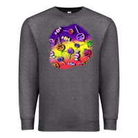 Charcoal Heather halloween candy  patches Premium Sweatshirt - BundleAndBundleShop