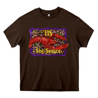 Chocolate Brown Mardi Gras Tis The Season Lobster Heavy Core Tee - RanaPortraitStore
