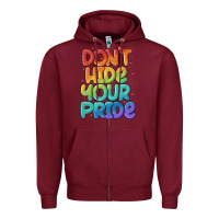 Burgundy dont hide your pride Zipper Hoodie - MaliasSmallBusiness