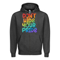 Charcoal Heather dont hide your pride Zipper Hoodie - MaliasSmallBusiness