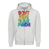 Dove Grey dont hide your pride Zipper Hoodie - MaliasSmallBusiness