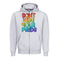 Heather Grey dont hide your pride Zipper Hoodie - MaliasSmallBusiness