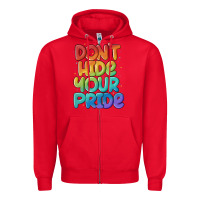 Red dont hide your pride Zipper Hoodie - MaliasSmallBusiness