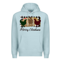 Blue Mist Merry Christmas Chickens Premium Hoodie - Bettercallsaul