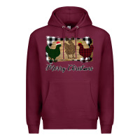 Burgundy Merry Christmas Chickens Premium Hoodie - Bettercallsaul