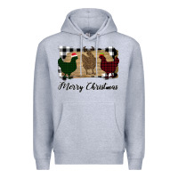 Heather Grey Merry Christmas Chickens Premium Hoodie - Bettercallsaul