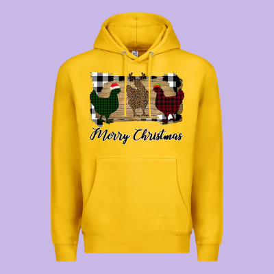 Merry Christmas Chickens Premium Hoodie Designed By Bettercallsaul