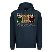 Navy Merry Christmas Chickens Premium Hoodie - Bettercallsaul