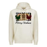 Oatmeal Heather Merry Christmas Chickens Premium Hoodie - Bettercallsaul