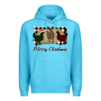 Ocean Blue Merry Christmas Chickens Premium Hoodie - Bettercallsaul