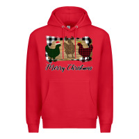 Red Merry Christmas Chickens Premium Hoodie - Bettercallsaul