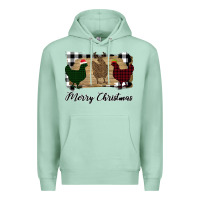Seafoam Merry Christmas Chickens Premium Hoodie - Bettercallsaul