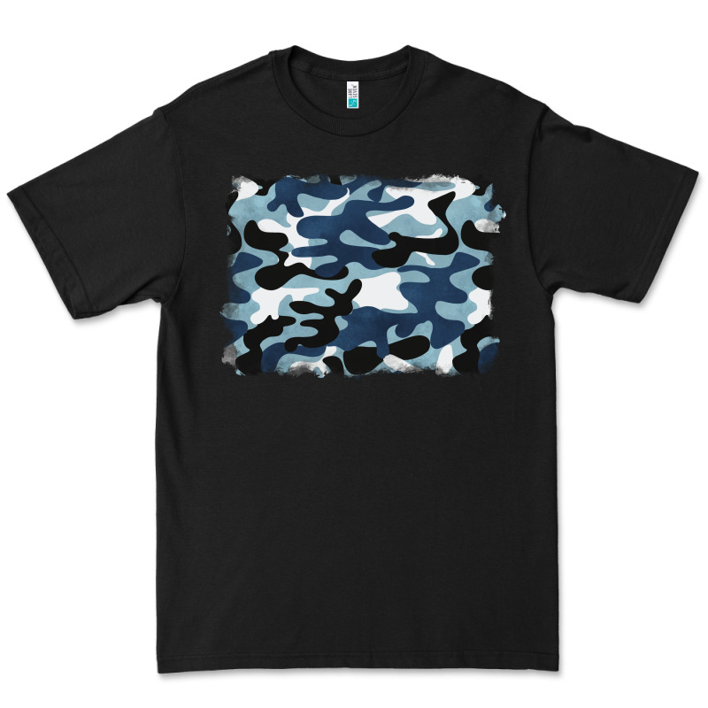 Blue Camouflage Background Premium Tee by BarkalooDesign | Teevron
