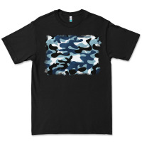 Black blue camouflage background Premium Tee - BarkalooDesign