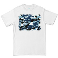 White blue camouflage background Premium Tee - BarkalooDesign