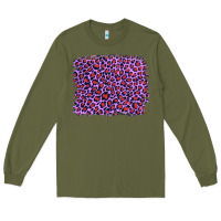 Army Green lilac leopard with red glitter Long Sleeve Tee - Artiststas