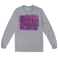Heather Grey lilac leopard with red glitter Long Sleeve Tee - Artiststas