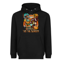 Black Tis The Season Fall Football Truck Heavyweight Hoodie - BundleAndBundleShop