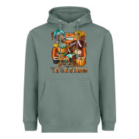 Sage Tis The Season Fall Football Truck Heavyweight Hoodie - BundleAndBundleShop
