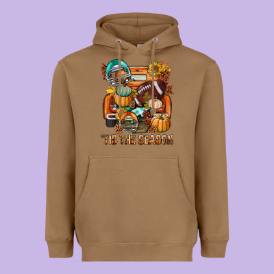Tis The Season Fall Football Truck Heavyweight Hoodie Designed By Bundleandbundleshop