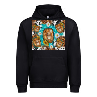 Black lion with leopard and cowhide pattern Urban Hoodie - TumblerDesignByShophia