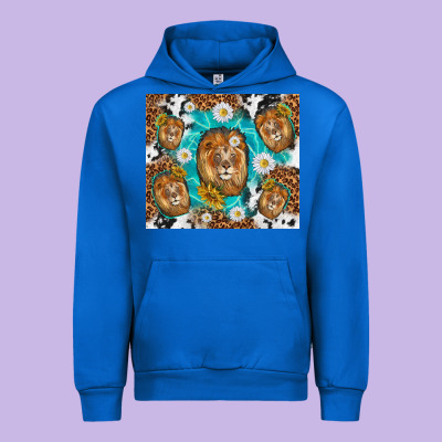 Lion With Leopard And Cowhide Pattern Urban Hoodie Designed By Tumblerdesignbyshophia
